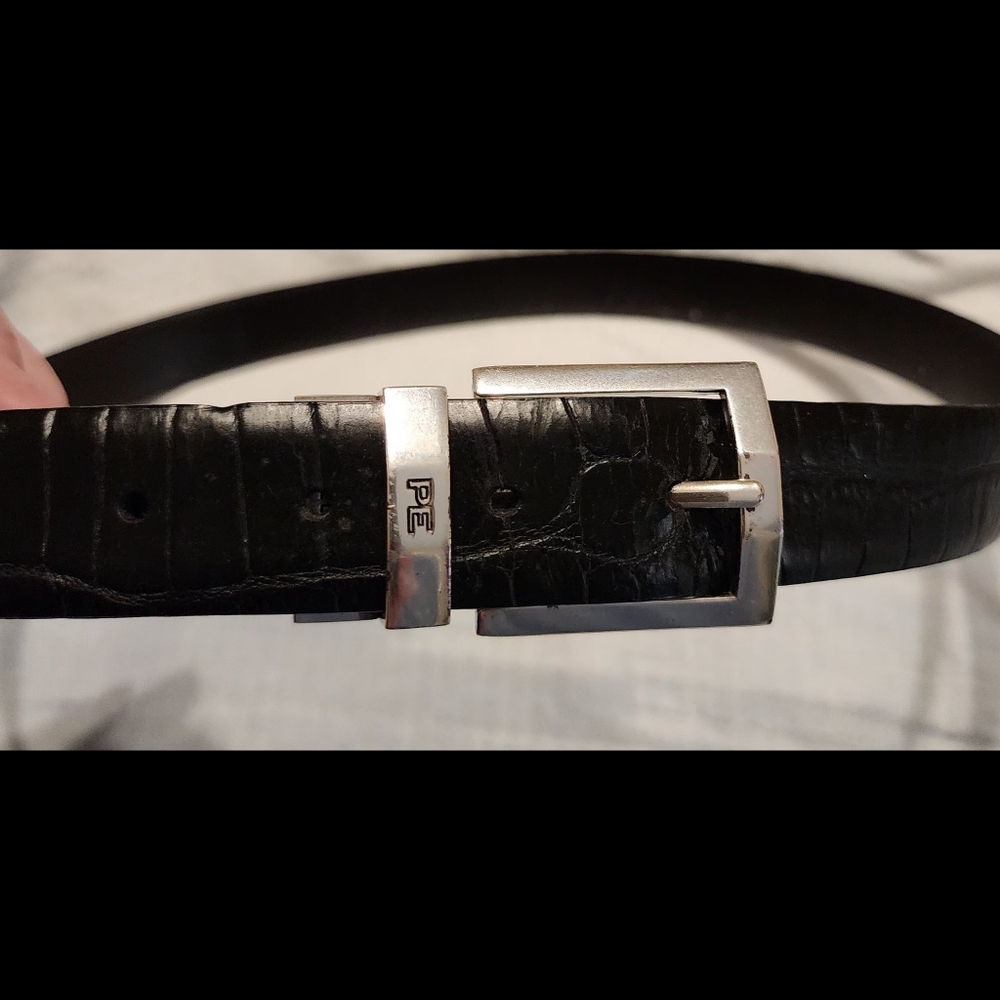 Perry Ellis Men's Leather Belt Black Size 36